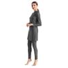 Burkini Swimsuits for Women Modest Swimsuits Muslim Swimsuits Full Body Swimwear Long Sleeve Rash Guard Swimming Tops Pants Islamic Hijab 3PCS Sun Protection Surfing Suit Swimming Costume Gray L view 3