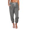 Uillui Women's High Waisted Capri Joggers Casual Relaxed Fit Cropped Pants Gym Athletic Fitness Yoga Ankle Palazzo Trousers Dark Gray view 1