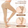 DOCUMO 2 Pack Black Nude Tights for Women 80 Denier Opaque Tights Soft Solid Color High Waist Stretchy Pantyhose (Stirrup Black+Nude, Small) view 4