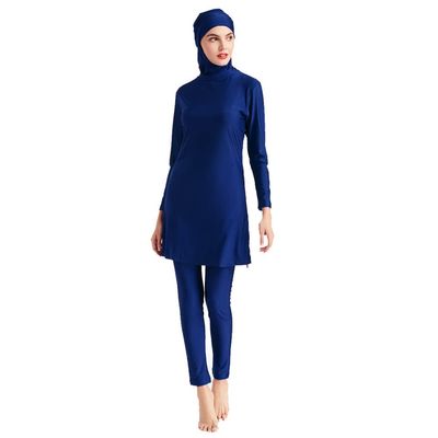 Burkini Swimsuits for Women Modest Swimsuits Muslim Swimsuits Full Body Swimwear Long Sleeve Rash Guard Swimming Tops Pants Islamic Hijab 3PCS Sun Protection Surfing Suit Swimming Costume Blue 2XL