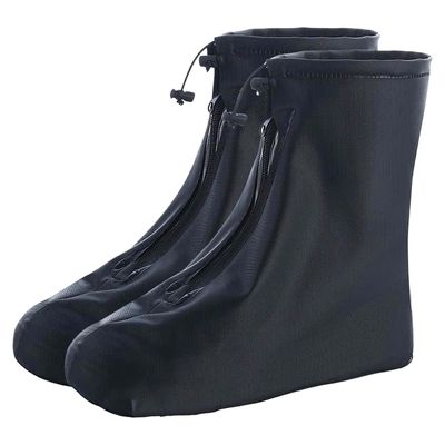 Rain Boot Waterproof Shoes Covers, Sand Control Non-Slip Shoe Cover Galoshes, PVC Rubber Sole Reusable Rain Snow Boots Overshoes for Cycling Outdoor Camping Fishing Garden (S, Black)