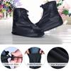 Rain Boot Waterproof Shoes Covers, Sand Control Non-Slip Shoe Cover Galoshes, PVC Rubber Sole Reusable Rain Snow Boots Overshoes for Cycling Outdoor Camping Fishing Garden (S, Black) view 3