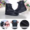 Rain Boot Waterproof Shoes Covers, Sand Control Non-Slip Shoe Cover Galoshes, PVC Rubber Sole Reusable Rain Snow Boots Overshoes for Cycling Outdoor Camping Fishing Garden (L, Black) view 3
