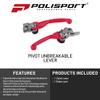Polisport Pivot Unbreakable Levers Kit  Fits: Honda CRF 450R (20212025) Motocross (MX/Enduro) Brake/Clutch Levers, Durable Composite, OEM Shape, Easy Install, Red view 2