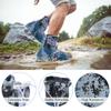 Rain Boot Waterproof Shoes Covers, Sand Control Non-Slip Shoe Cover Galoshes, PVC Rubber Sole Reusable Rain Snow Boots Overshoes for Cycling Outdoor Camping Fishing Garden (L, Camouflage blue) view 3