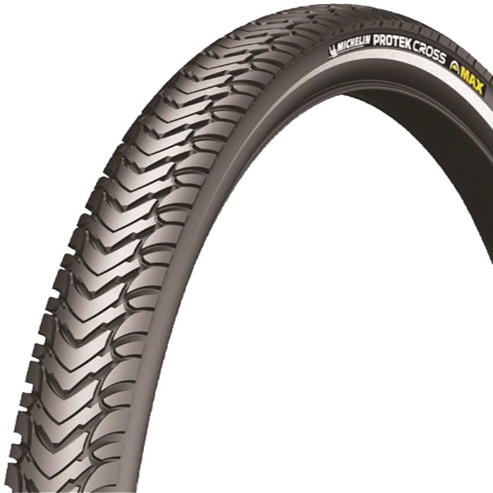 Michelin Protek Cross Max 700x47c Clincher Wire Tire  Durable, Puncture Protection, Deep Tread, Reflective Sidewall, E-Bike Ready, Black