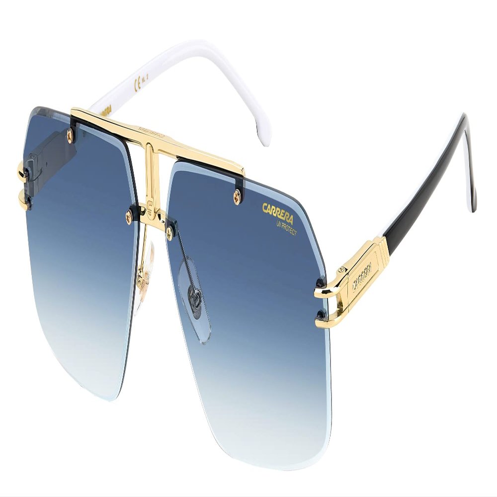 Carrera Men's 1054/S Sunglasses, Gold/Dark Blue Shaded, 63/12/145
