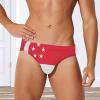 HETOCO Men's Swimwear Singapore Flag Briefs Swim Trunk Triangle Thong Bikini Swimsuit view 3