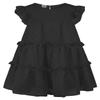 AGQT Girls Casual Dress Babydoll Summer Ruffle Babydoll Birthday Chiffon Princess Wedding Elegant Dress Easter Dresses Black Size 5-6 Years view 1