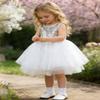 AGQT Baby Girls Birthday Tutu Dress Sequin Tulle Soft Lined Formal Princess Dresses for Party Wedding Silvery White 12-18 Months view 3