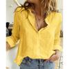 Casual White Yellow Shirt Button Lapel Cardigan Tops Women's Loose Long Sleeve Oversized Shirts R009-11 XXL view 2