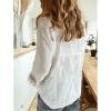 Casual White Yellow Shirt Button Lapel Cardigan Tops Women's Loose Long Sleeve Oversized Shirts R009-11 XXL view 3