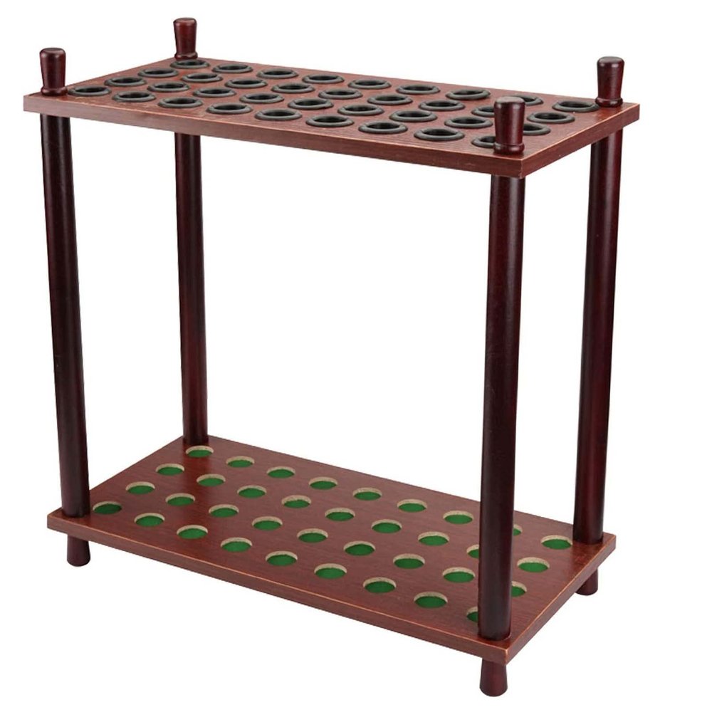 Gruytoie Ball Cue Stand Rack,Brown Paint Finish, Pool Cue Rack 24x12x25in,Pool Cue Rack,Holds 36 Cues,for Billiards and Fishing Rods,Billiard Corner Stand (36 Holes)