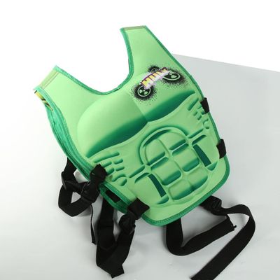 Kids Swimming Vest Life Jacket Learn-to-Swim Buoyancy Aid Vest Children Float Vest Kids Swimming Training Jacket Learn to Swim for Boys Girls Begin to Swim 3D Cartoon Swim Vest (Green,Medium)