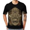 Ornate Amulet Hamsa Hand of Fatima Men's T-Shirt Short-Sleeve Round Neck Shirt Casual Tee Top 5XL view 1