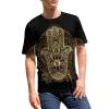 Ornate Amulet Hamsa Hand of Fatima Men's T-Shirt Short-Sleeve Round Neck Shirt Casual Tee Top 5XL view 4