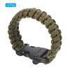 PATIKIL Survival Paracord Bracelets, 2 Pack Braided Parachute Bracelet with Plastic Buckle Party Favors Camping Gifts Outdoor Wraps for Men, Dark Green view 3
