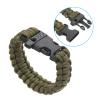 PATIKIL Survival Paracord Bracelets, 2 Pack Braided Parachute Bracelet with Plastic Buckle Party Favors Camping Gifts Outdoor Wraps for Men, Dark Green view 4