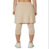 HOKOYI Modest Skirt with Leggings Attached for Women Workout Knee Length Swim Capri Pants with 2 Pockets kh m Khaki view 2