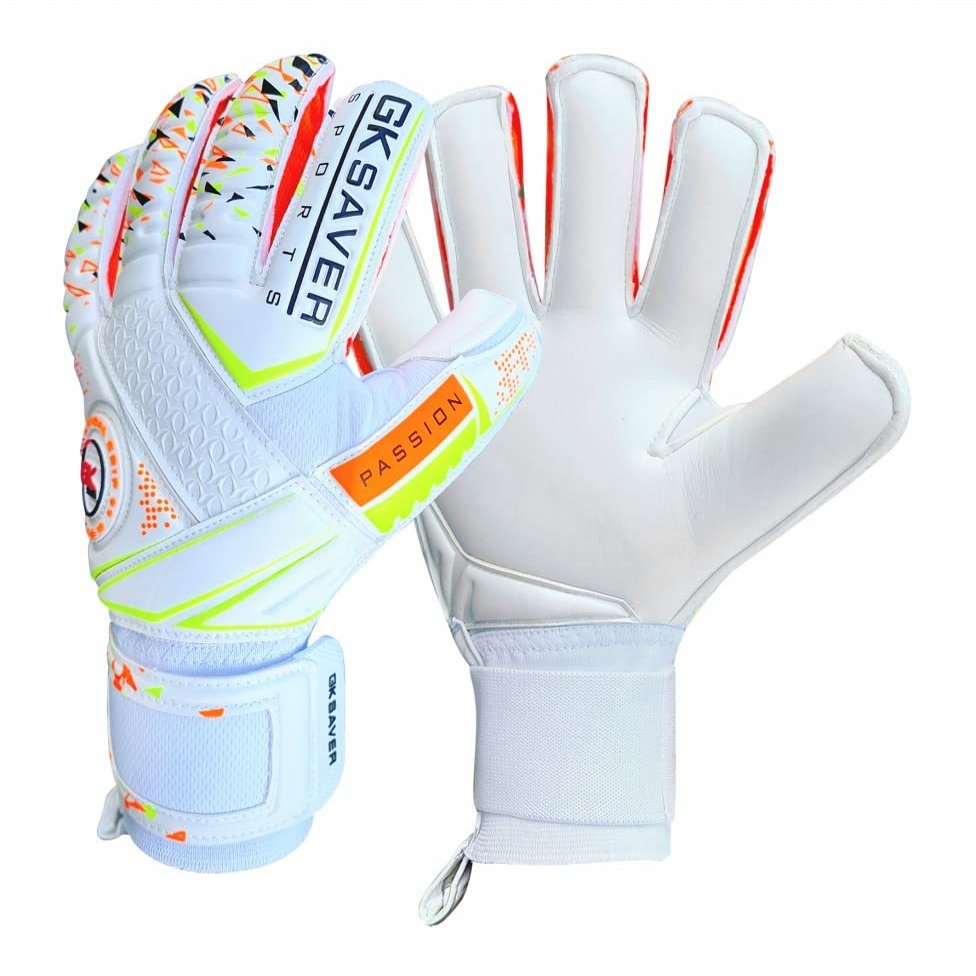 GK Saver Soccer Goalkeeper Gloves Passion PS04 Flat Cut Professional Goalie Gloves Size 6 to 11 Removable Finger Save (Passion Ps04 Size 9)