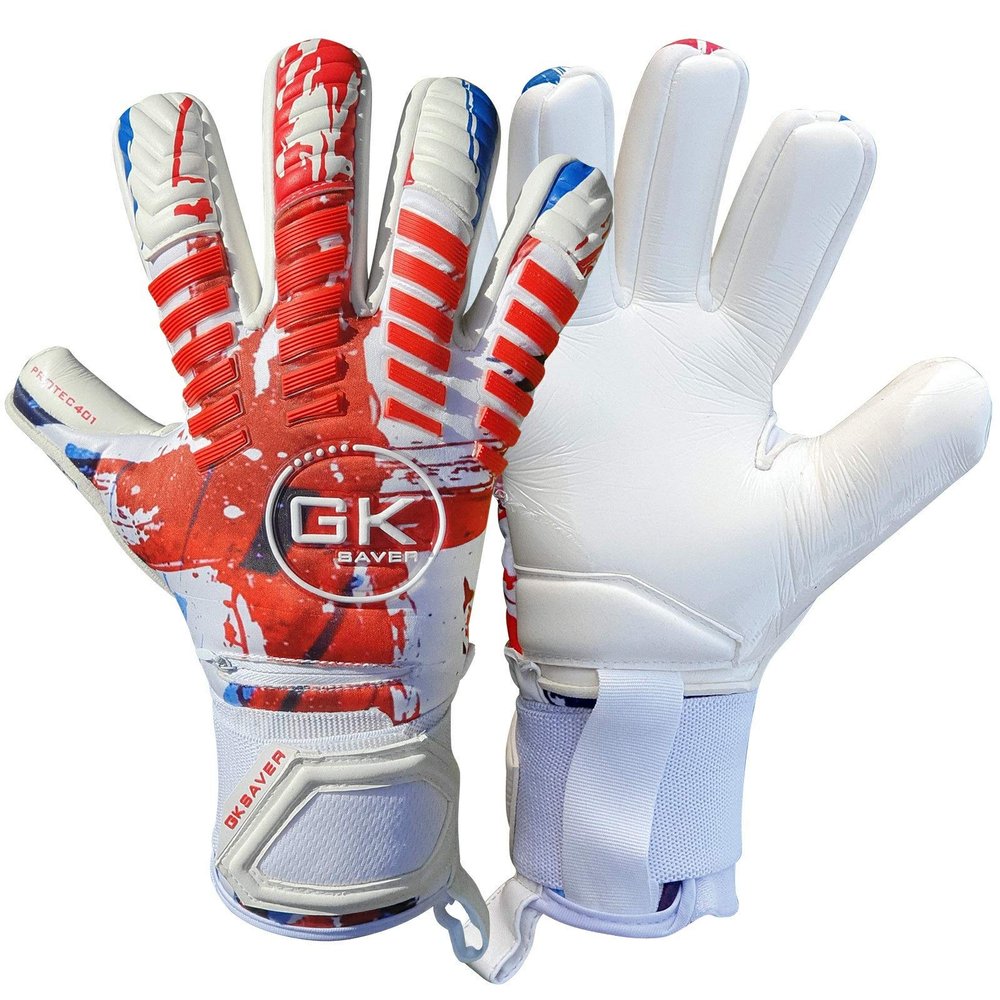 GK Saver Soccer Goalie Gloves Protech 401 Union Contact pro Negative Cut Professional Goalie Gloves Size 6 to 11 Removable Finger Save Gloves (Protech Union Size 6)