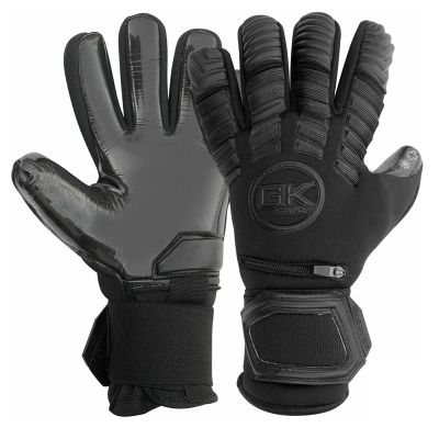 GK Saver Soccer Goalie Gloves Protech Super Black Professional Quality Removable fingersave Goalies Gloves Size 6-11 (Protech Blackout Size 8)