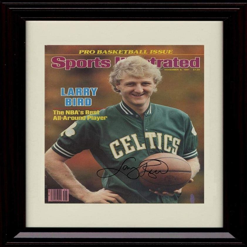 Larry Bird Autograph Replica Print - SI The NBA's Best All Around Player - Boston - Framed 8x10