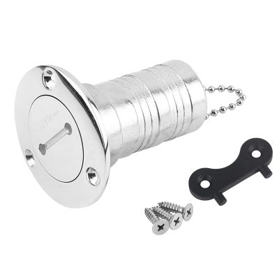 1.5in Marine Fuel Deck Filler Cap, Stainless Steel Boat Tank Vent, NMEA Certified Gasoline Hose Fitting for Marine Vessels