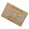 Handmade Pre-Tied Clip on Bow Tie for Baby to Young Boy (Small, Woven Taupe)