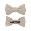 Handmade Pre-Tied Clip on Bow Tie for Baby to Young Boy (Small, Woven Taupe) view 2