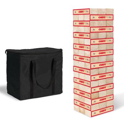 Solid Wood NFL XL Stackers  Stacks over 5 ft. High  Direct Print HD Team Graphics won't peel or fade  Great Gift for any Football Fan! Family Outdoor Game for backyard, barbeque, or tailgate party