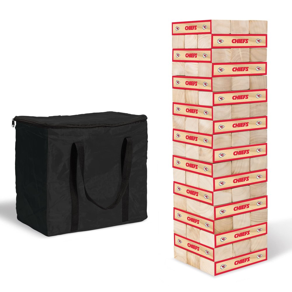 Solid Wood NFL XL Stackers  Stacks over 5 ft. High  Direct Print HD Team Graphics won't peel or fade  Great Gift for any Football Fan! Family Outdoor Game for backyard, barbeque, or tailgate party
