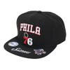 Mitchell & Ness NBA Front Loaded Snapback Hat Cap (Philadelphia 76ers Black) view 1