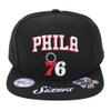 Mitchell & Ness NBA Front Loaded Snapback Hat Cap (Philadelphia 76ers Black) view 4