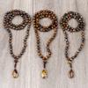 8mm Tiger Eye Stone Necklace Drop Pendant Handmade Knotted Irregular Hematite Beaded Necklaces Mala Jewelry 2S3G4 (Tiger Eye Stone) view 2