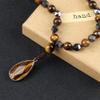 8mm Tiger Eye Stone Necklace Drop Pendant Handmade Knotted Irregular Hematite Beaded Necklaces Mala Jewelry 2S3G4 (Tiger Eye Stone) view 4