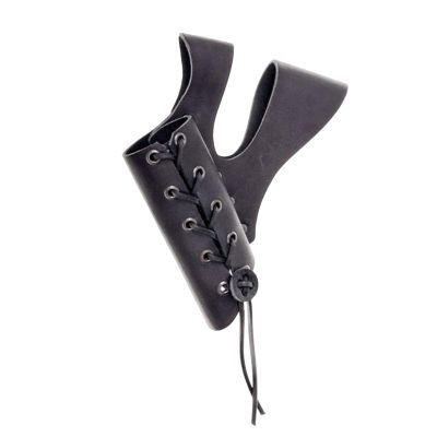 Deevoka PU Leather Medieval Sword Dagger Frog Scabbard Vintage with Adjustable Rope for Assassin Vikings Performance Cosplay Stage, Black