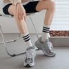 OGUOY 8 Pairs Striped Cute Socks Men's and Women's Spring and Summer Mid-tube Socks Sports High Waist Cotton Socks (8 Pairs White) view 4