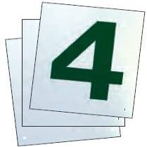 BuyBocceBalls Listing for Har-Tru - Tennis, Bocce, Golf Court Accessories - Tennis Court Numbers, 9 3/4" x11 3/4" - Pack of 4 Court Numbers, # 1-4