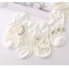 ANEBIPLE Summer Women's Ultra-thin, White Invisible Hollowed-out Crystal Cool Breathable Boat Socks (5 Pairs A) view 3