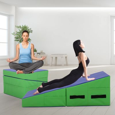48x24 Inch Gymnastics Mat, Tumbling Mat with Non-slip PVC Surface for Kids Adults Exercise, Folding Tumbling Mats for Gymnastics for Home Gymnastics Mats for Tumbling Gymnastic Mat with Handles BLUE