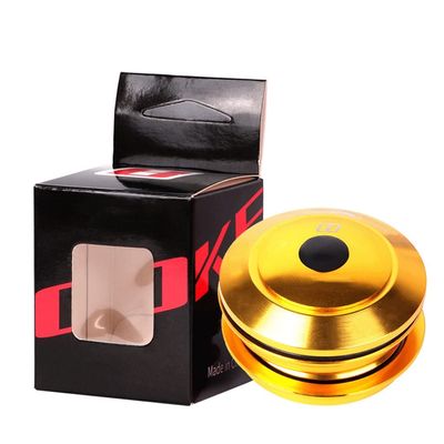 BOXKAT Mountain Bike Headset 44mm, Bike Bearing Headset Straight Tube Front Forks Accessories Aluminum Alloy (Color : Gold, Size : 44mm)