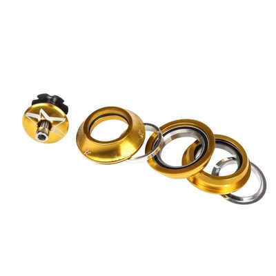 1-1/8" Bike Headset 44mm Aluminum Alloy Bearing Headset Straight Tube for Mountain Bike/MTB Road Bike (Color : Gold, Size : 44mm)