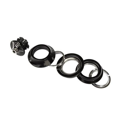 1-1/8" Bike Headset 44mm Aluminum Alloy Bearing Headset Straight Tube for Mountain Bike/MTB Road Bike (Color : Black, Size : 44mm)