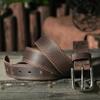 VATAN Men's Genuine Leather Casual Every Day Jeans Belts, Handmade Men Leather Belt with Gift Box (B-Bourbon Brown (Double Stitch), 32 (Waist 30)) view 3