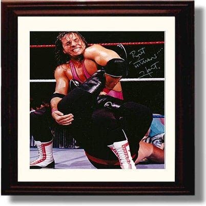 NineFit Basics Bret Hitman Hart Autograph Promo Print - Framed Photograph Wall Art