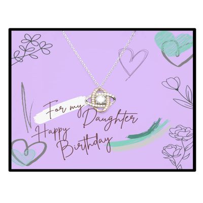 Love Knot Rose Gold Necklace Happy Birthday Daughter Necklace