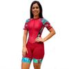 Women's Cycling Suit,Triathlon Skinsuit Jumpsuit Cycling Jersey Set Short Sleeve 9D Gel Pad Bicycle Summer Clothing (Color : 02, Size : XXX-Large) view 1