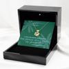 Heart Knot Gold Necklace Luxury Box I Love You More Than Coffee But Don't Make Me Prove It Necklace for wife / mom / girlfriend / daughter green view 2