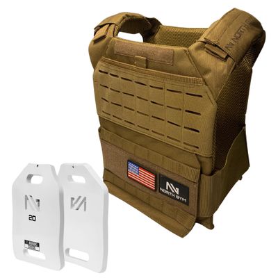 Northgym Adjustable Weighted Vest/Incl. Two 3D Weight Plates in 14lbs / 20lbs/ 30lbs/ 42.5lbs - Optimized Weight Distribution and with Curved Plates for Running, Functional Training and Working Out